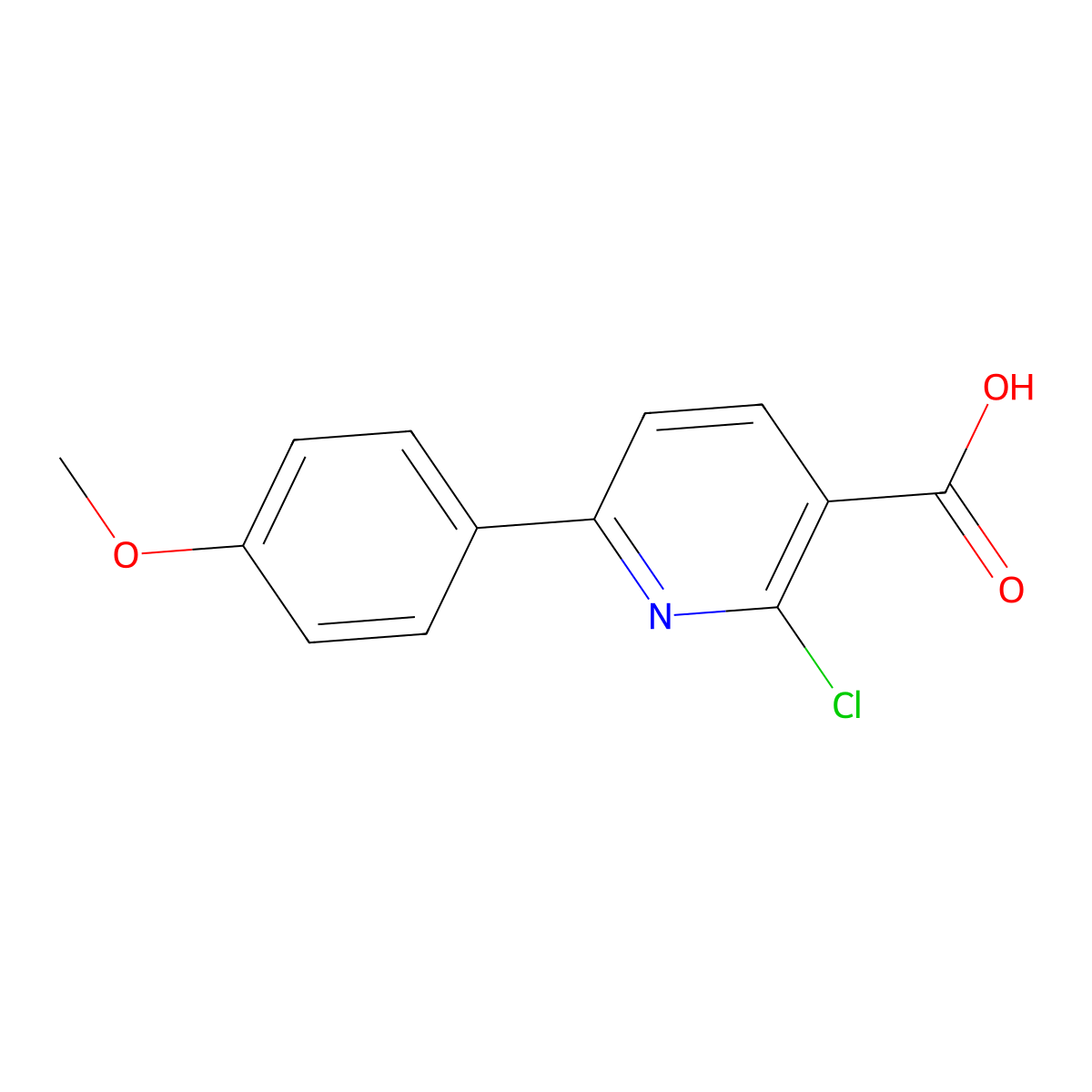 2-Chloro-6-(4-methoxyphenyl)-3-pyridinecarboxylic acid molecular structure, CAS 462066-73-5
