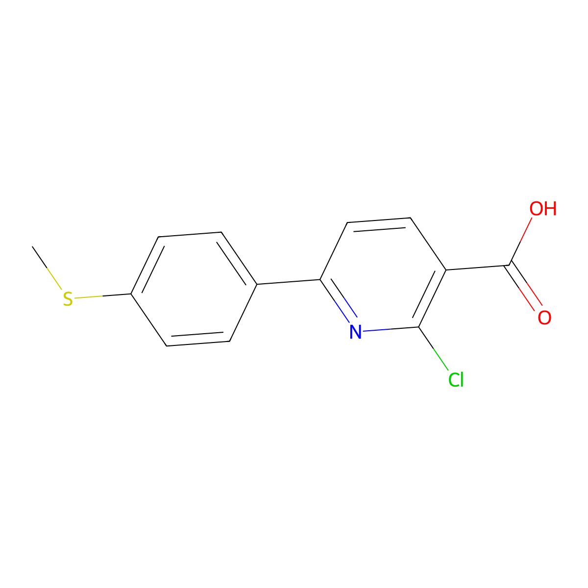 2-Chloro-6-[4-(methylsulfanyl)phenyl]-nicotinic acid molecular structure, CAS 462066-77-9