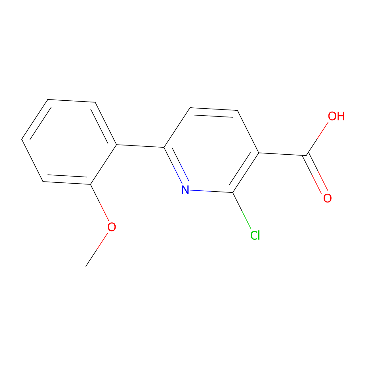 2-Chloro-6-(2-methoxyphenyl)nicotinic acid molecular structure, CAS 462066-78-0