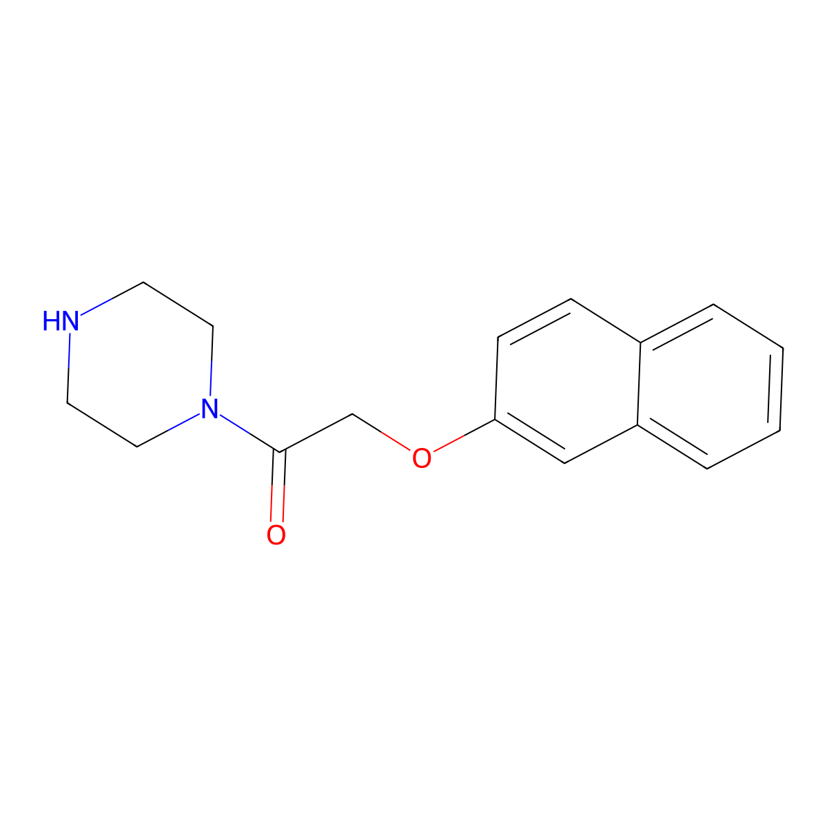 2-(Naphthalen-2-yloxy)-1-piperazin-1-yl-ethanone molecular structure, CAS 462066-92-8