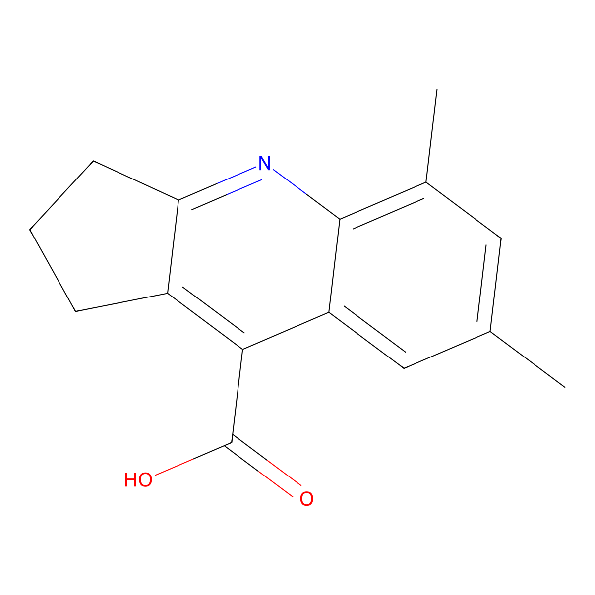 5,7-Dimethyl-2,3-dihydro-1H-cyclopenta[b]quinoline-9-carboxylic acid molecular structure, CAS 462066-97-3