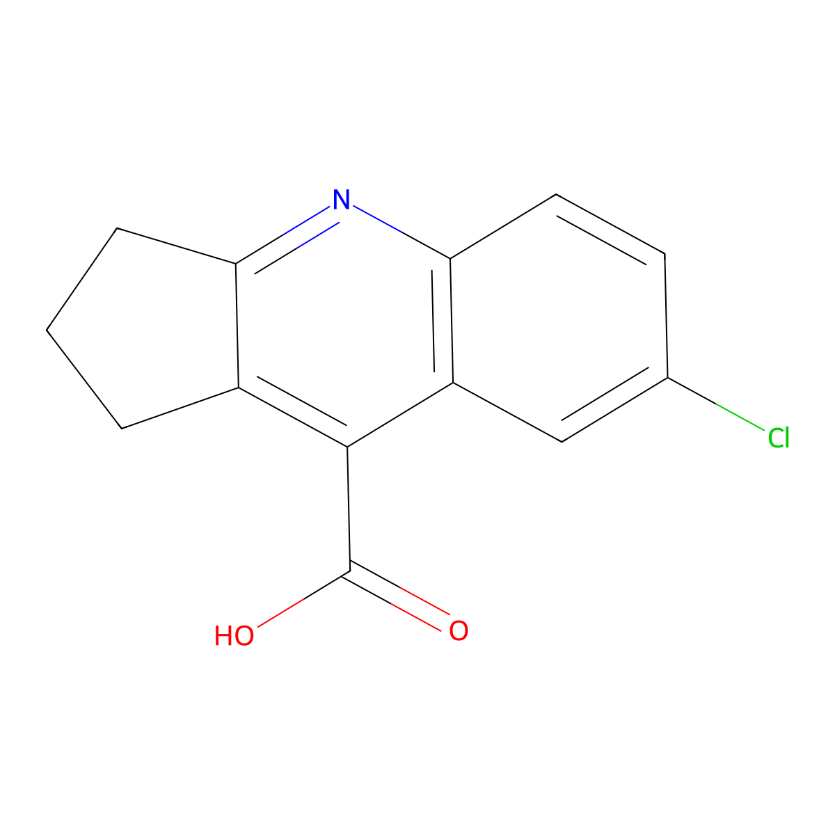 7-chloro-1H,2H,3H-cyclopenta[b]quinoline-9-carboxylic acid molecular structure, CAS 462066-99-5