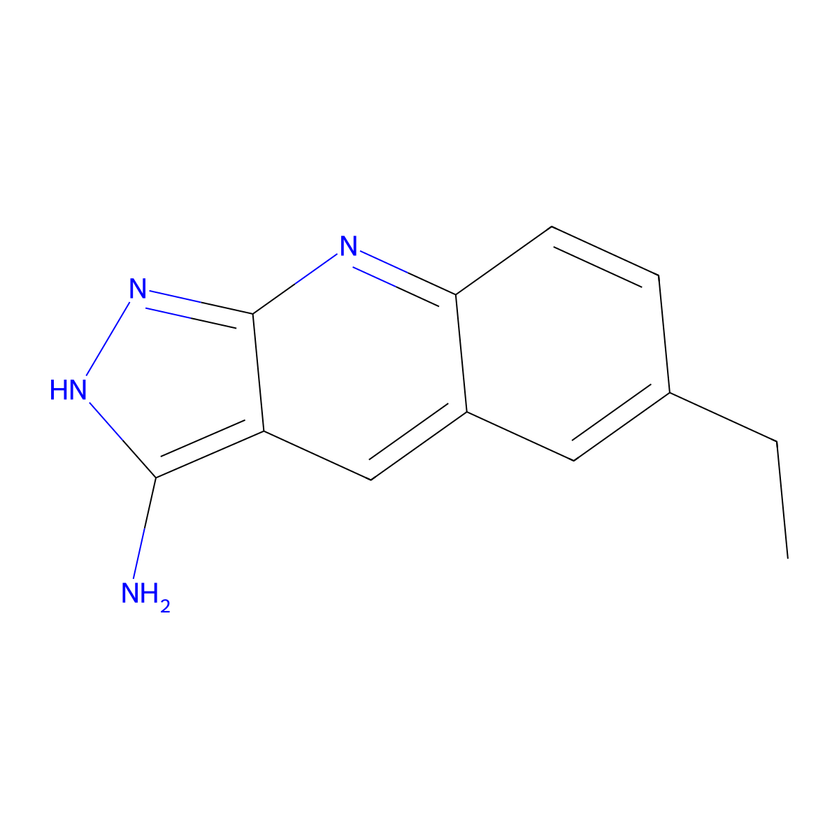 6-Ethyl-1H-pyrazolo[3,4-b]quinolin-3-ylamine molecular structure, CAS 462067-01-2