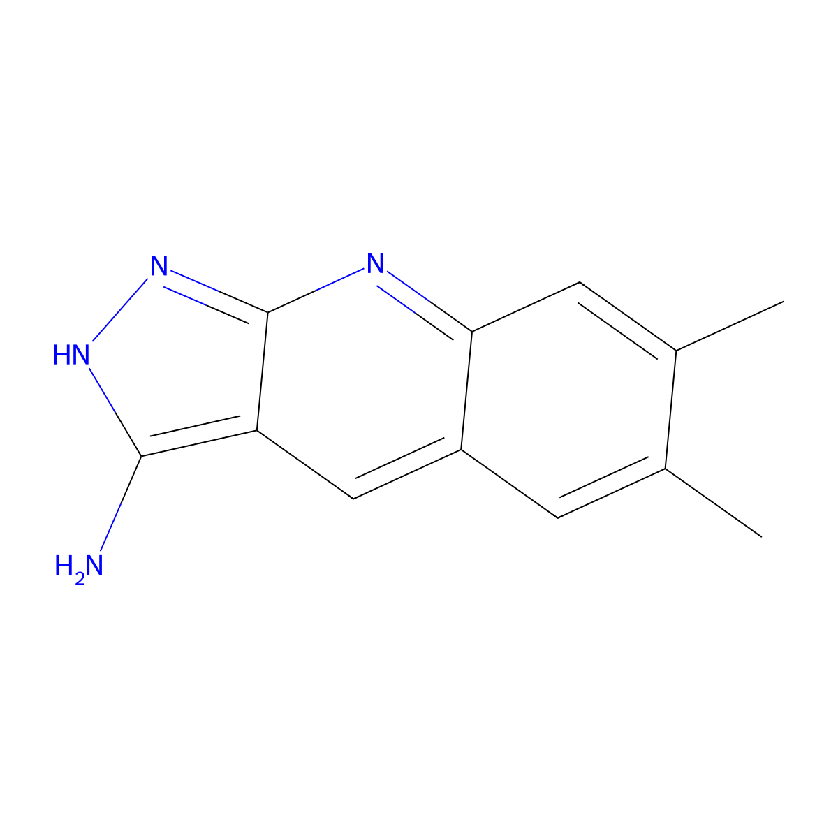 6,7-Dimethyl-1H-pyrazolo[3,4-b]quinolin-3-ylamine molecular structure, CAS 462067-03-4