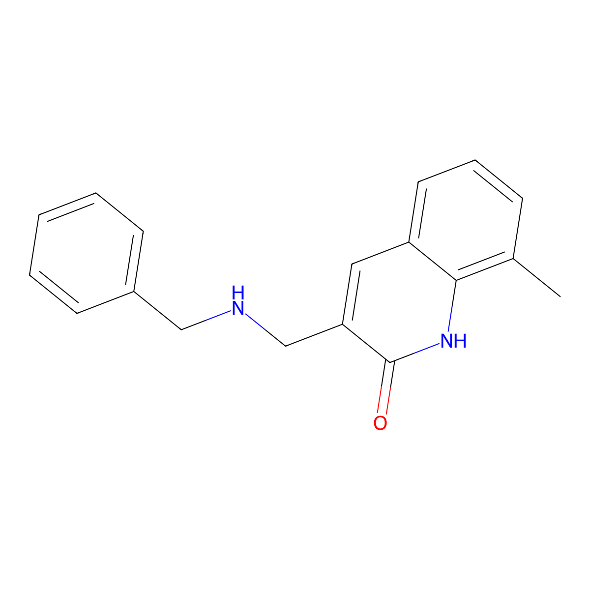 3-(Benzylamino-methyl)-8-methyl-1H-quinolin-2-one molecular structure, CAS 462067-32-9