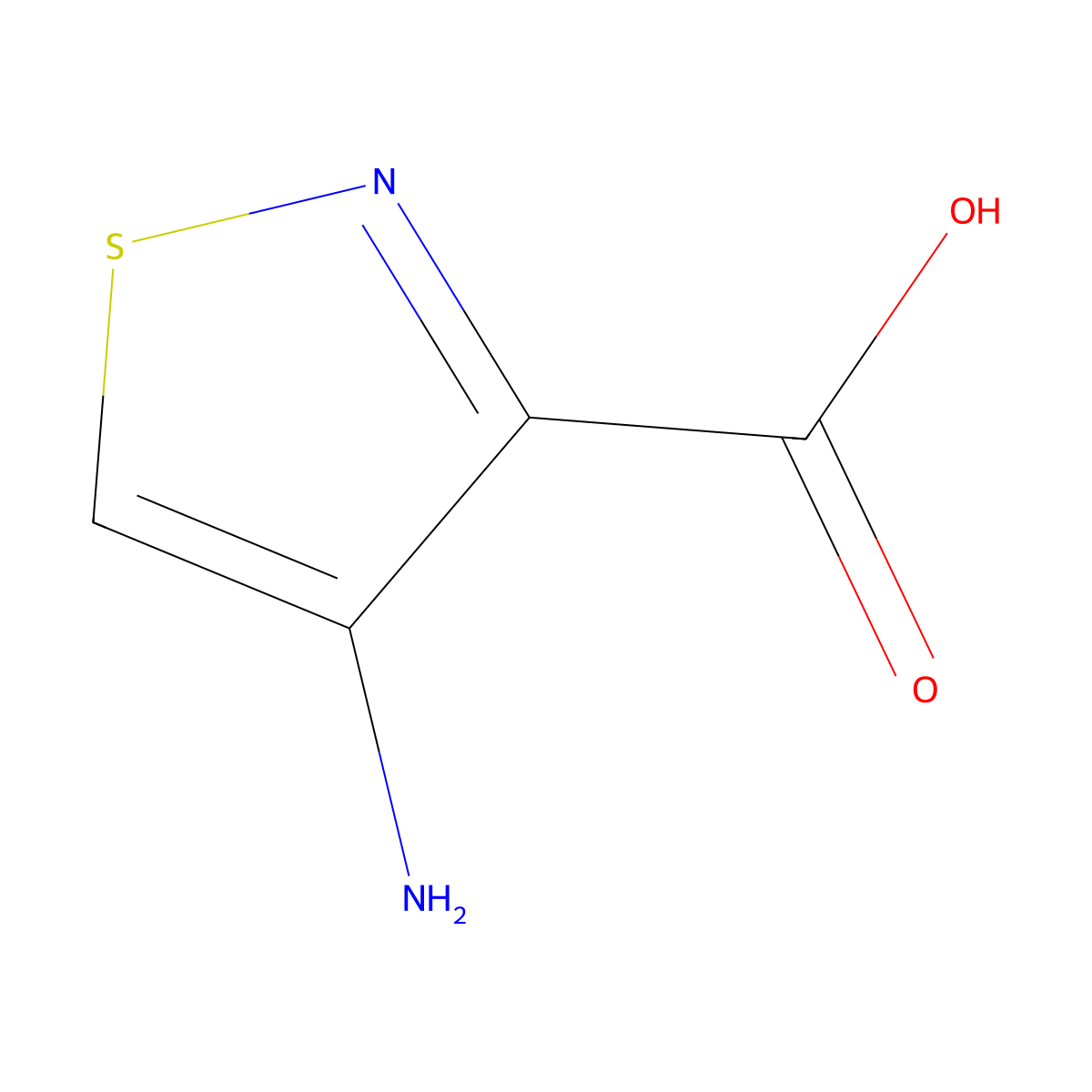 4-Aminoisothiazole-3-carboxylic acid molecular structure, CAS 462067-90-9