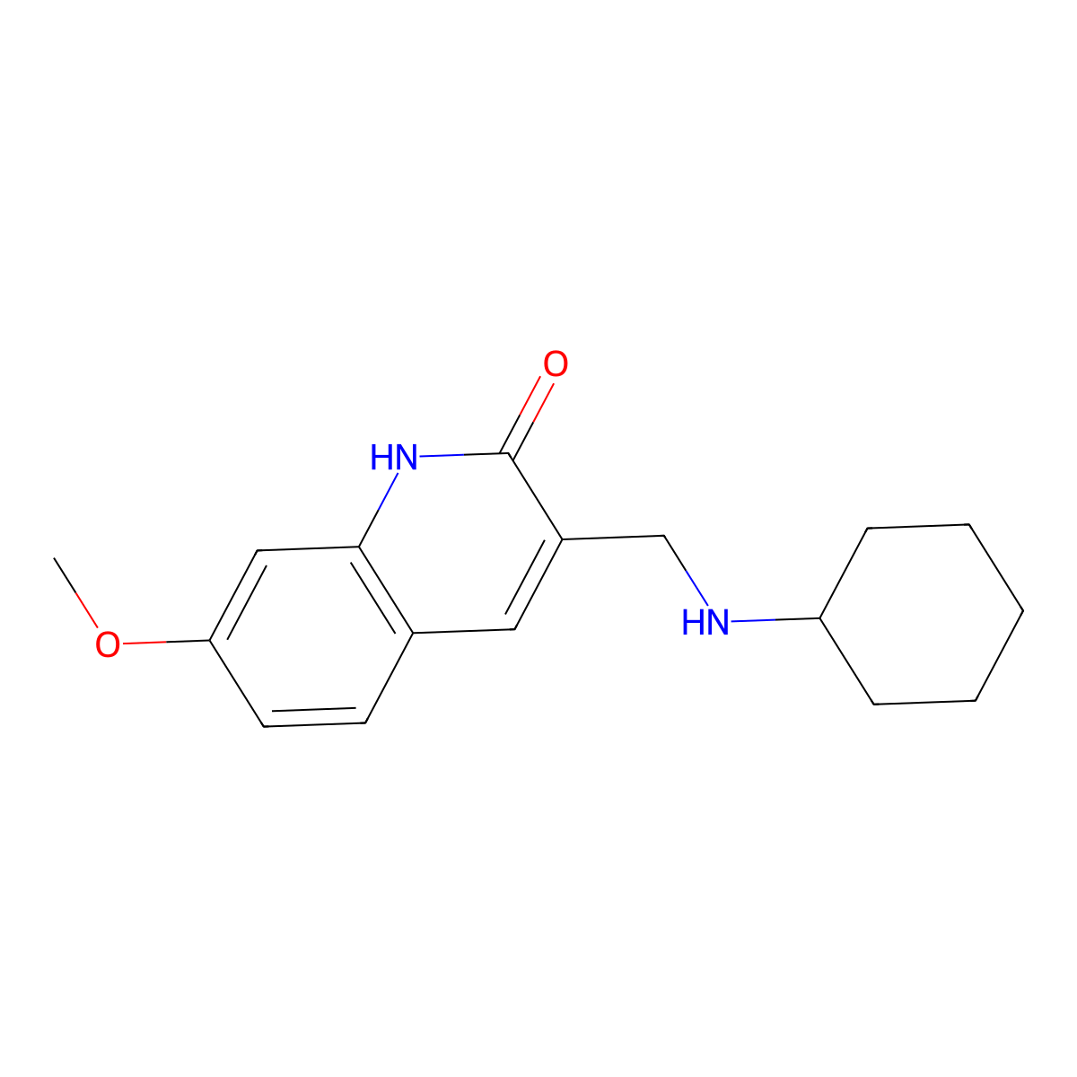 3-Cyclohexylaminomethyl-7-methoxy-1H-quinolin-2-one molecular structure, CAS 462068-04-8