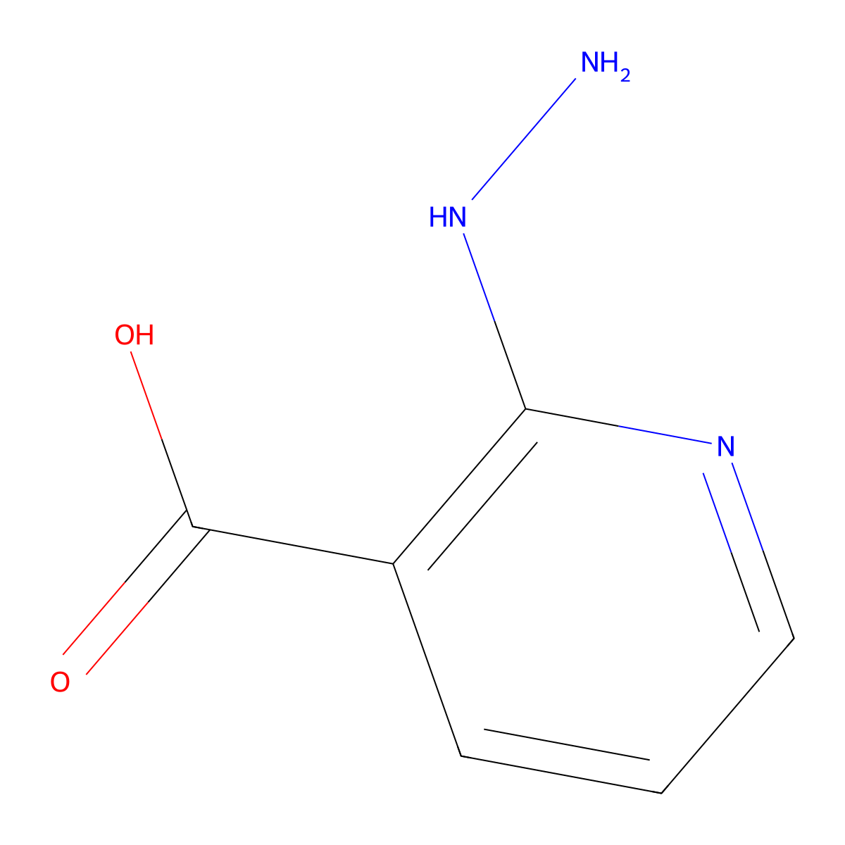 Hydrazinonicotinic acid molecular structure, CAS 462068-09-3