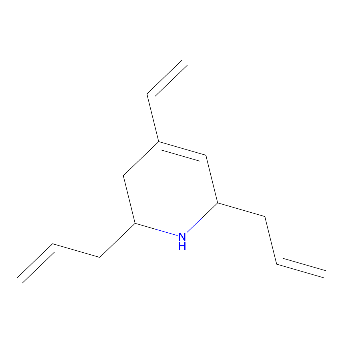 2,6-Diallyl-4-vinyl-1,2,3,6-tetrahydro-pyridine molecular structure, CAS 462068-10-6