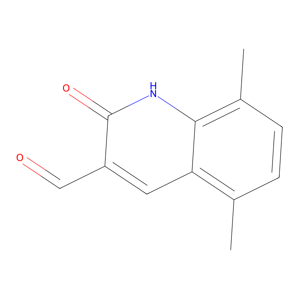2-Hydroxy-5,8-dimethylquinoline-3-carbaldehyde molecular structure, CAS 462068-12-8