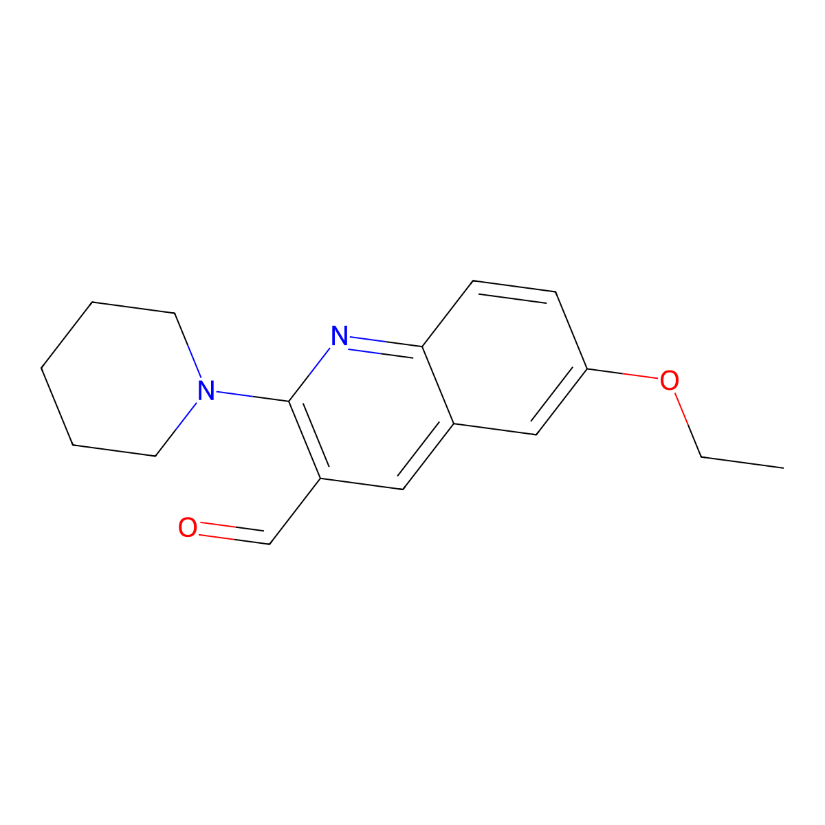 6-Ethoxy-2-(piperidin-1-yl)quinoline-3-carbaldehyde molecular structure, CAS 462068-24-2