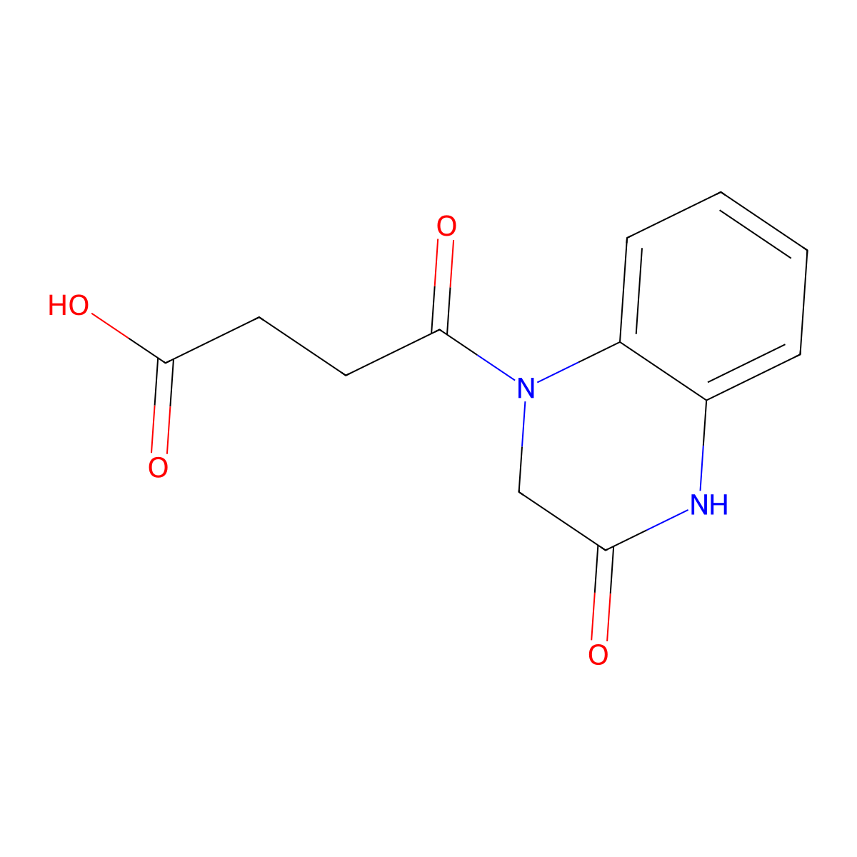 4-Oxo-4-(3-oxo-1,2,3,4-tetrahydroquinoxalin-1-yl)butanoic acid molecular structure, CAS 462068-46-8