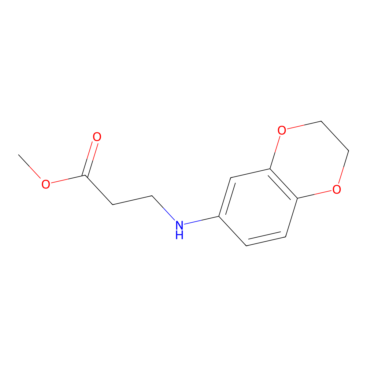 3-(2,3-Dihydro-benzo[1,4]dioxin-6-ylamino)-propionic acid methyl ester molecular structure, CAS 462068-48-0
