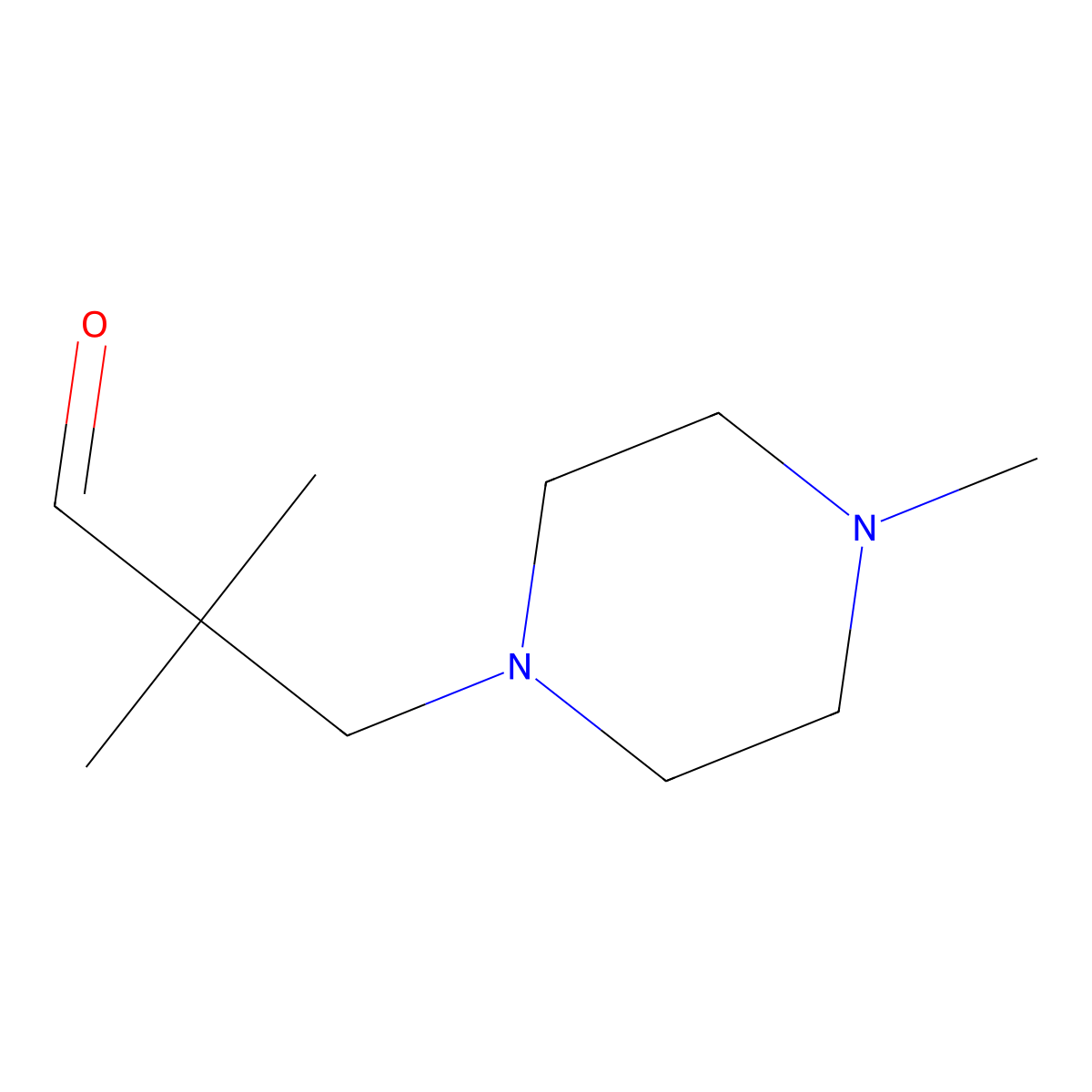 2,2-Dimethyl-3-(4-methylpiperazin-1-yl)propanal molecular structure, CAS 462068-50-4