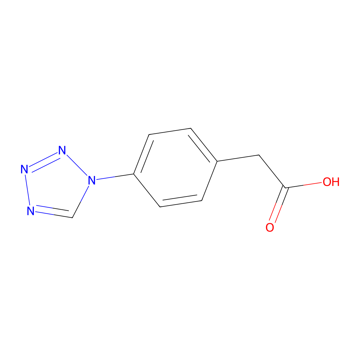 (4-Tetrazol-1-yl-phenyl)-acetic acid molecular structure, CAS 462068-57-1