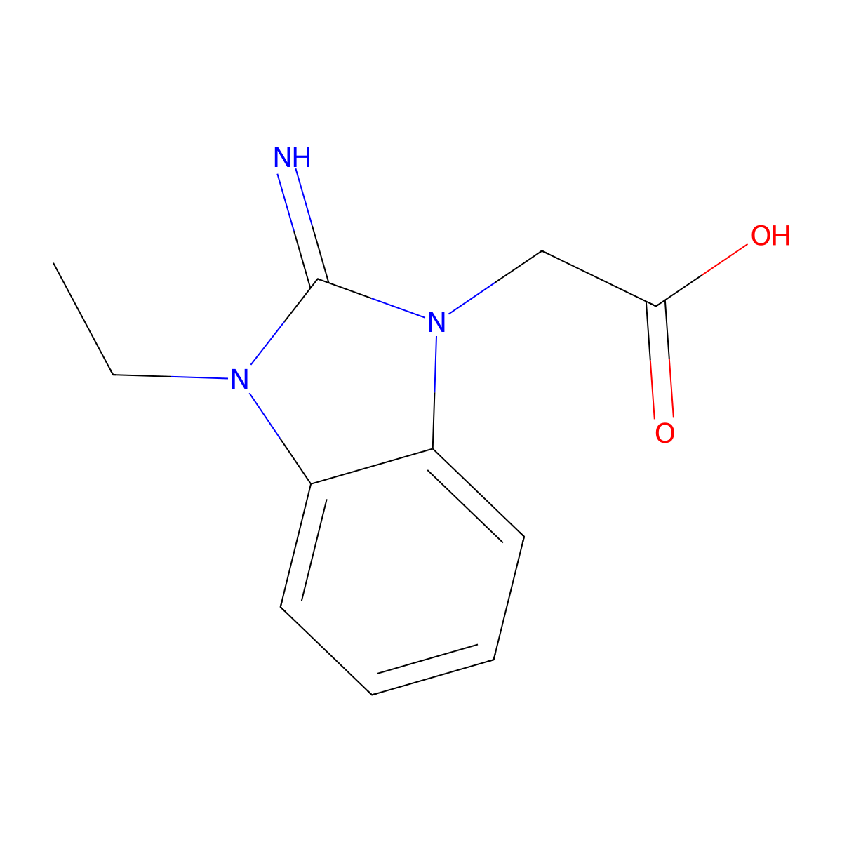 (3-Ethyl-2-imino-2,3-dihydro-benzoimidazol-1-yl)-acetic acid molecular structure, CAS 462068-66-2