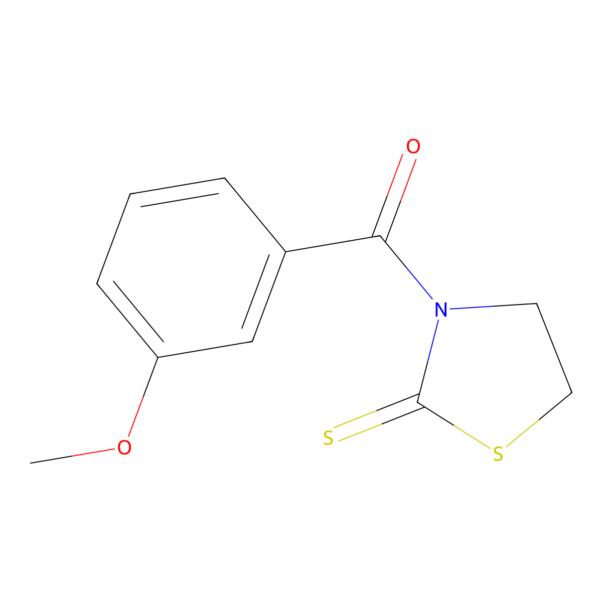 3-(3-Methoxybenzoyl)-1,3-thiazolidine-2-thione molecular structure, CAS 462069-01-8