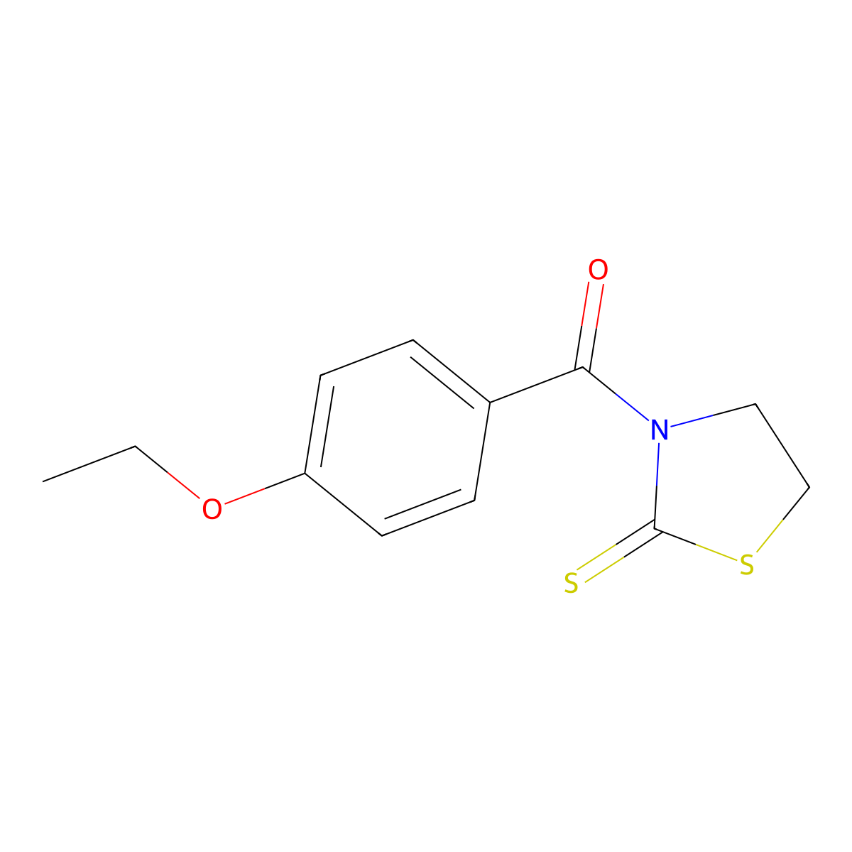 3-(4-Ethoxybenzoyl)-1,3-thiazolidine-2-thione molecular structure, CAS 462069-02-9