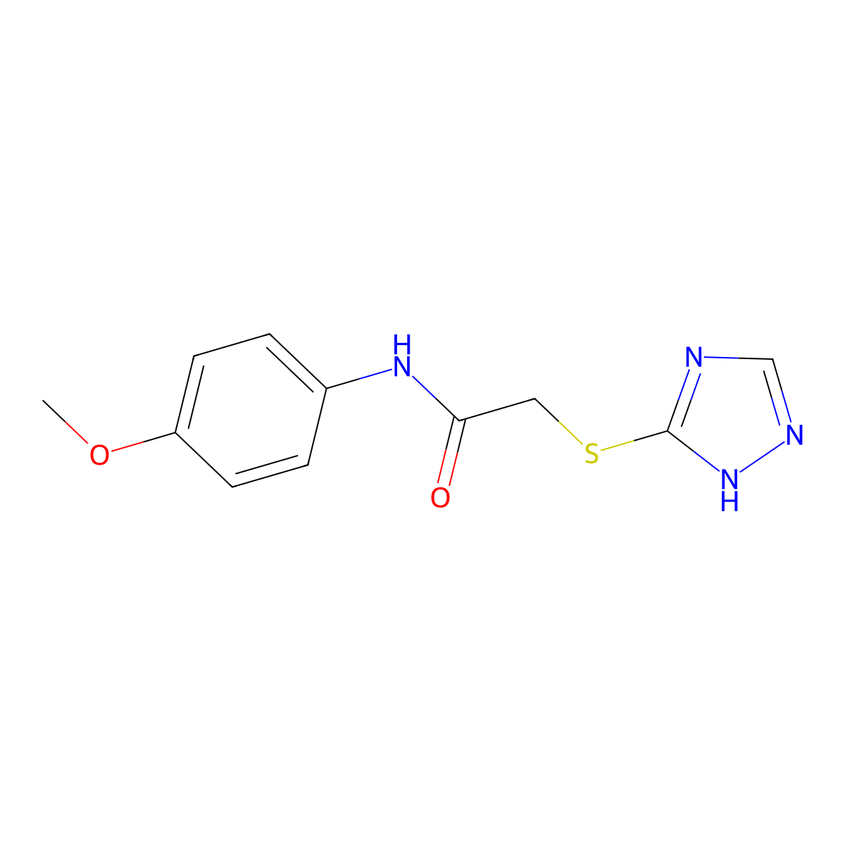 N-(4-methoxyphenyl)-2-(1H-1,2,4-triazol-5-ylsulfanyl)acetamide molecular structure, CAS 462069-07-4