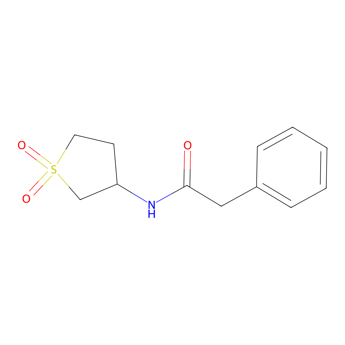 N-(1,1-dioxothiolan-3-yl)-2-phenylacetamide molecular structure, CAS 462069-22-3