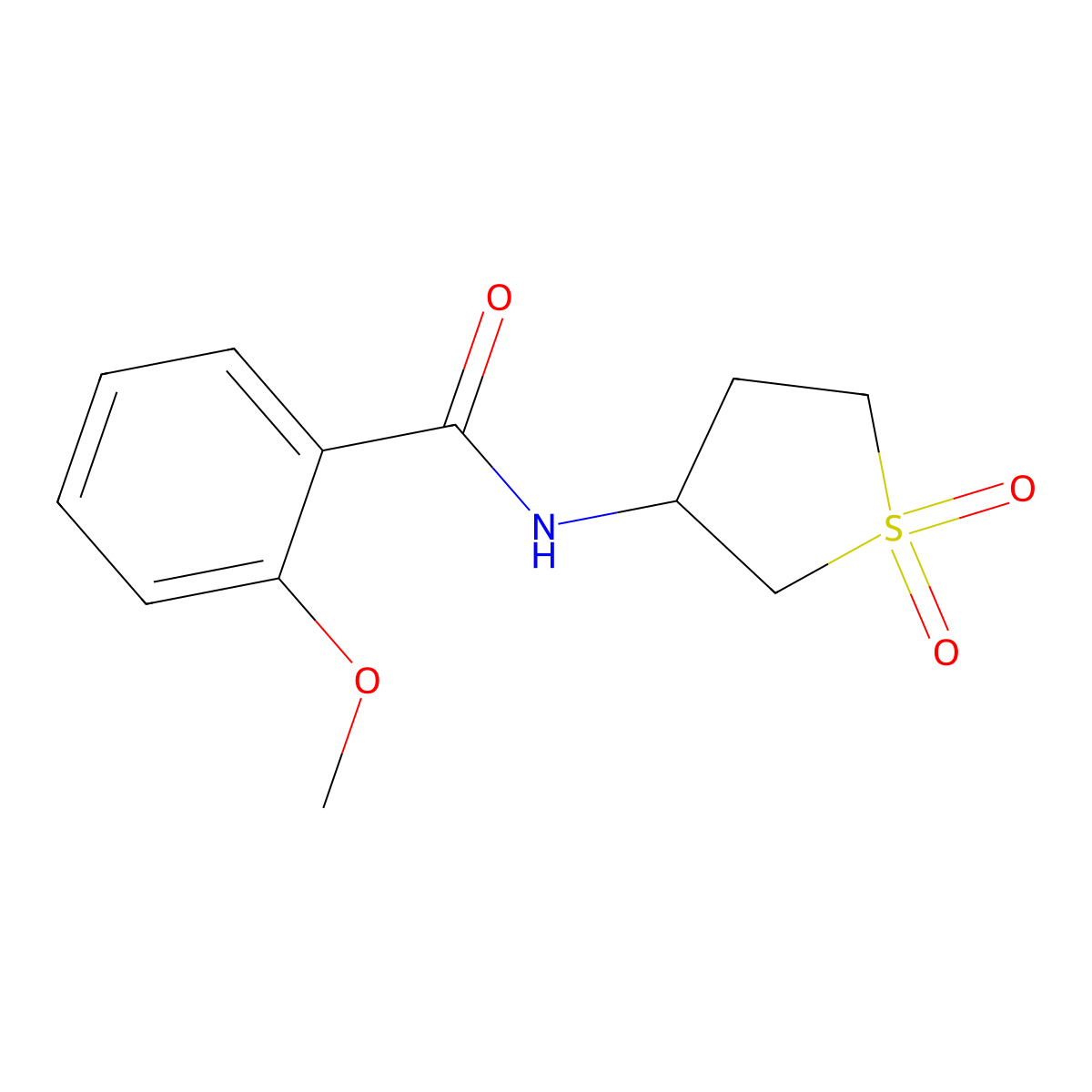 N-(1,1-dioxothiolan-3-yl)-2-methoxybenzamide molecular structure, CAS 462069-23-4