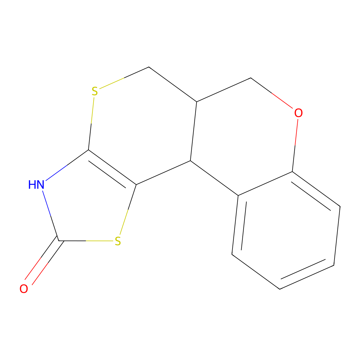 3,5a,6,11b-tetrahydro-2H,5H-chromeno[4',3':4,5]thiopyrano[2,3-d][1,3]thiazol-2-one molecular structure, CAS 462069-48-3