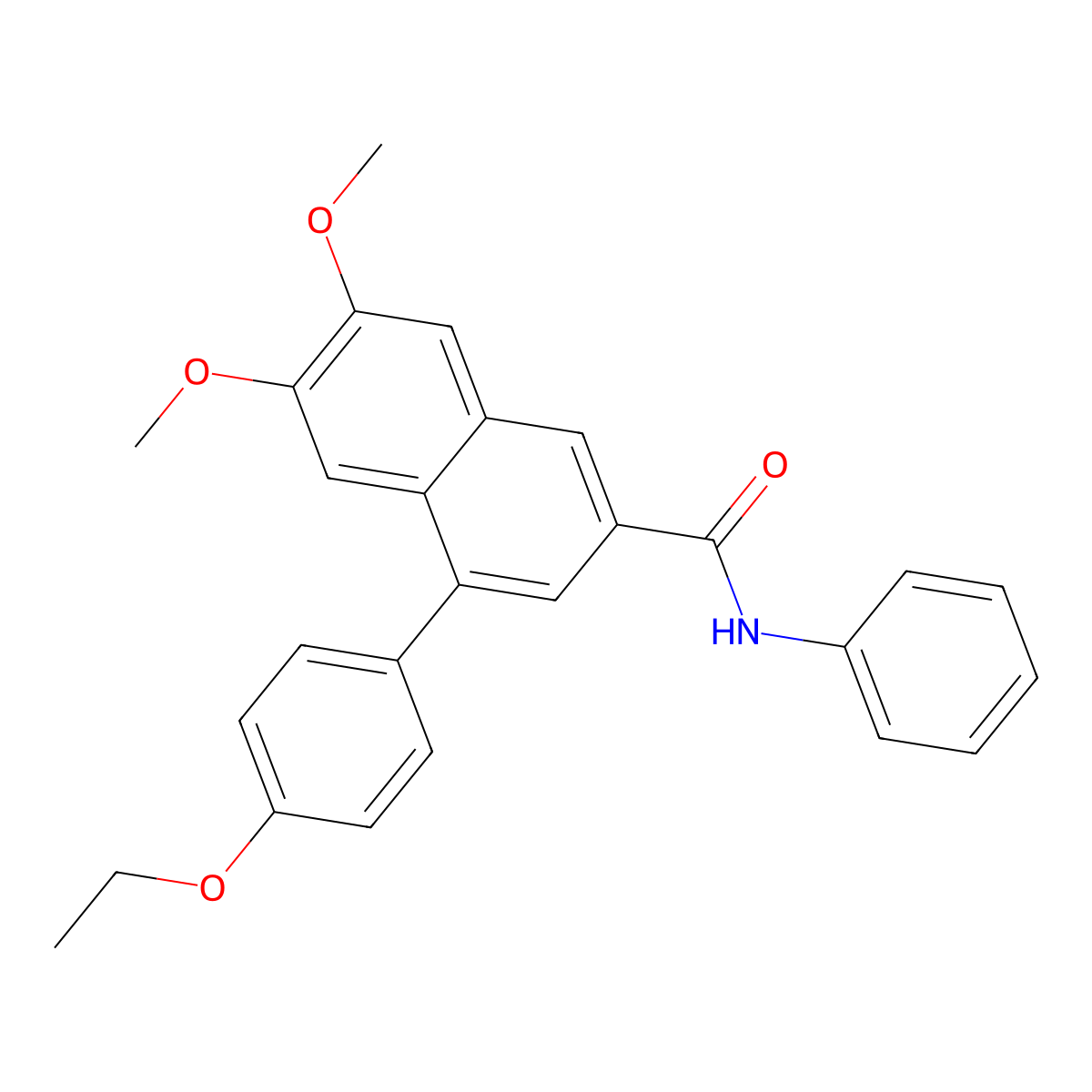 4-(4-ethoxyphenyl)-6,7-dimethoxy-N-phenylnaphthalene-2-carboxamide molecular structure, CAS 462069-54-1
