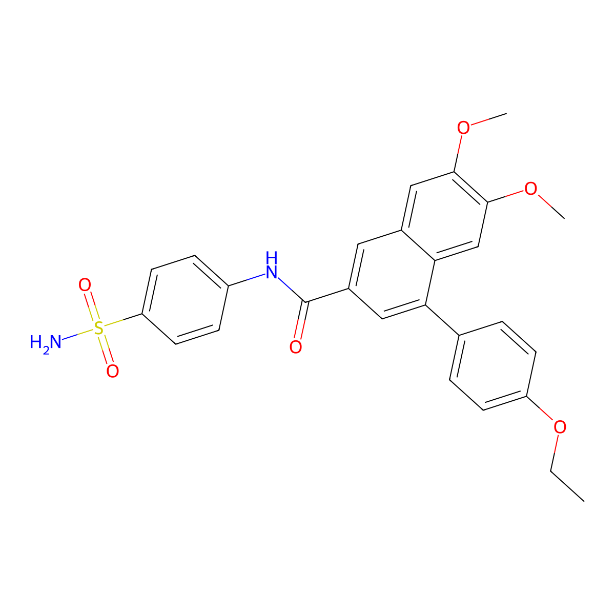 4-(4-ethoxyphenyl)-6,7-dimethoxy-N-(4-sulfamoylphenyl)naphthalene-2-carboxamide molecular structure, CAS 462069-64-3
