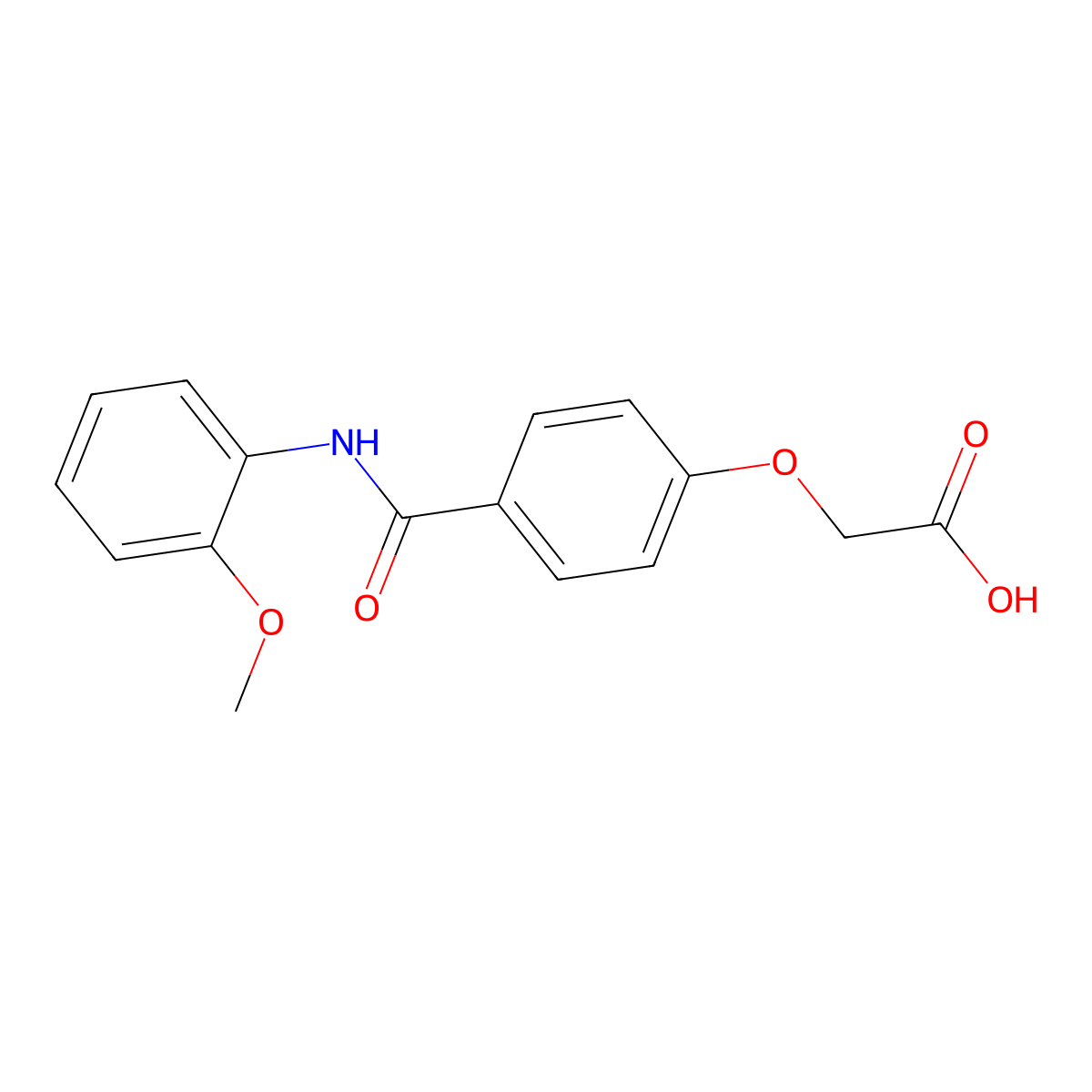 2-(4-((2-Methoxyphenyl)carbamoyl)phenoxy)acetic acid molecular structure, CAS 462069-97-2
