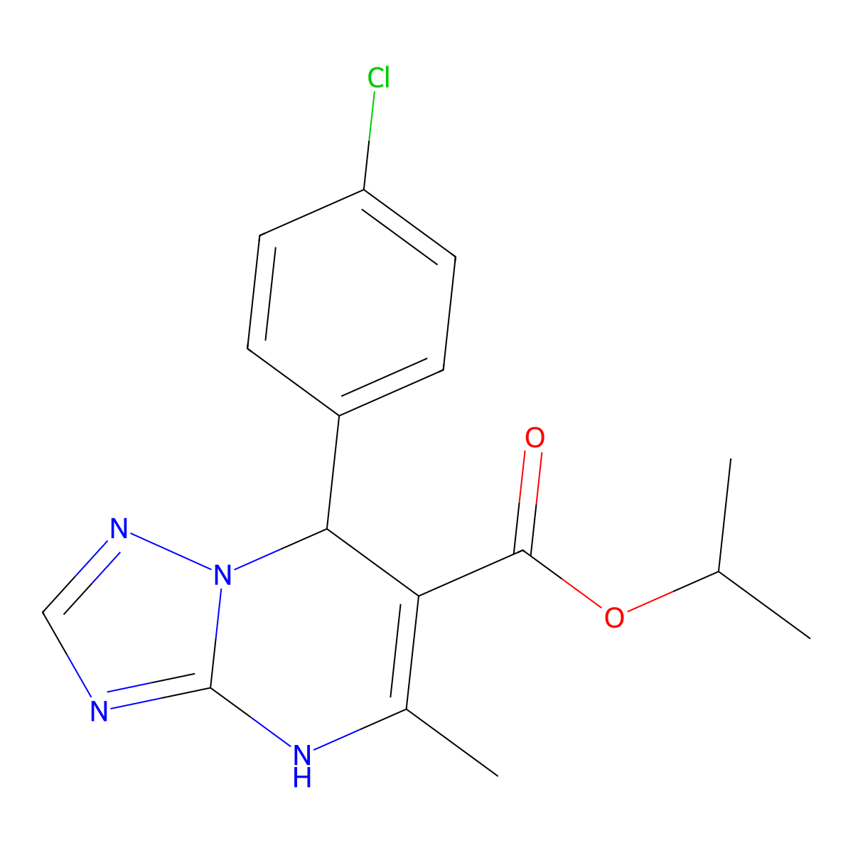 Isopropyl 7-(4-chlorophenyl)-5-methyl-4,7-dihydro-[1,2,4]triazolo[1,5-a]pyrimidine-6-carboxylate molecular structure, CAS 462070-01-5