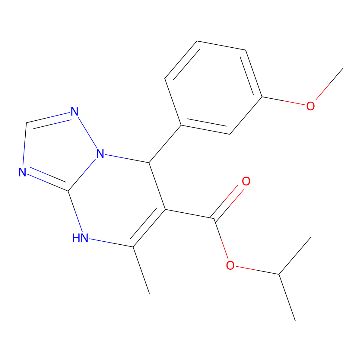 Isopropyl 7-(3-methoxyphenyl)-5-methyl-4,7-dihydro[1,2,4]triazolo[1,5-a]pyrimidine-6-carboxylate molecular structure, CAS 462070-08-2