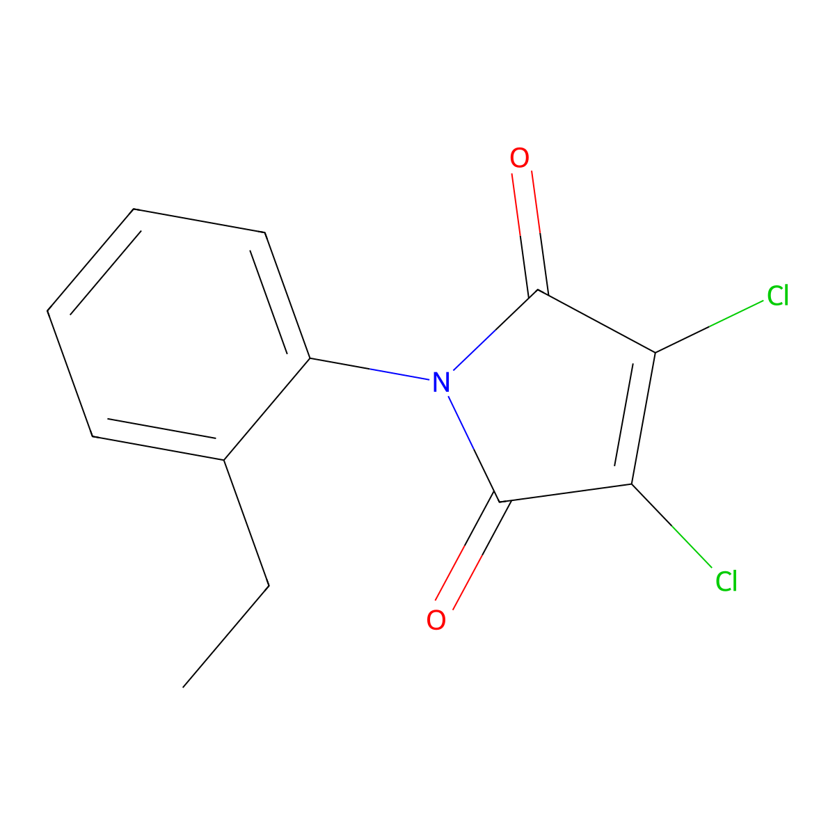 3,4-dichloro-1-(2-ethylphenyl)-1H-pyrrole-2,5-dione molecular structure, CAS 462070-10-6
