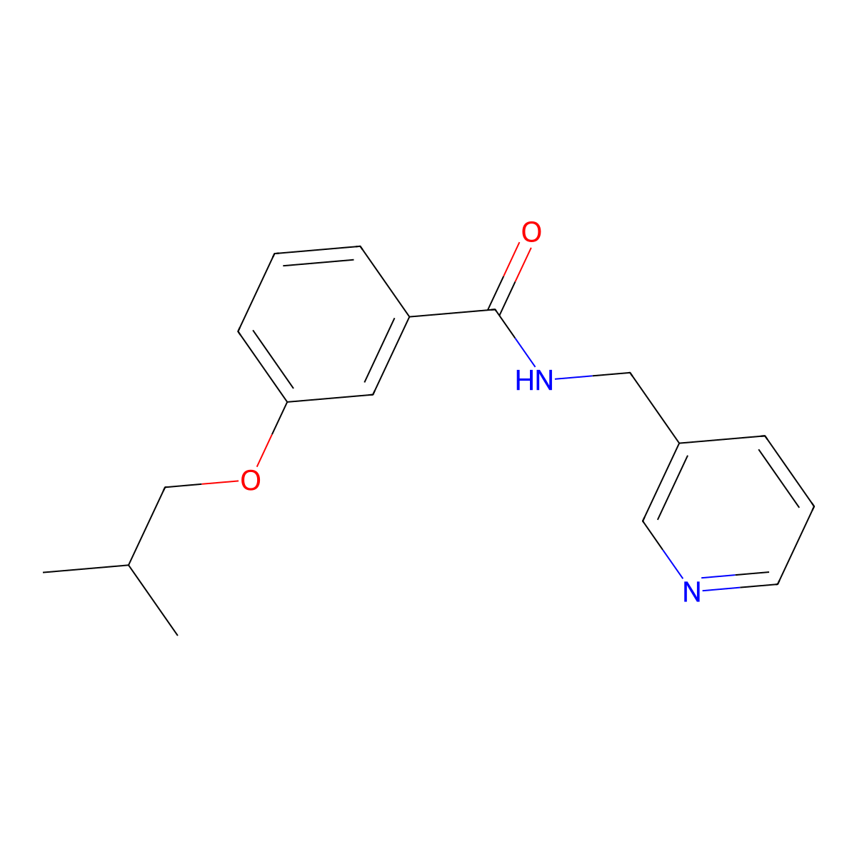 3-isobutoxy-N-(3-pyridinylmethyl)benzamide molecular structure, CAS 462071-92-7