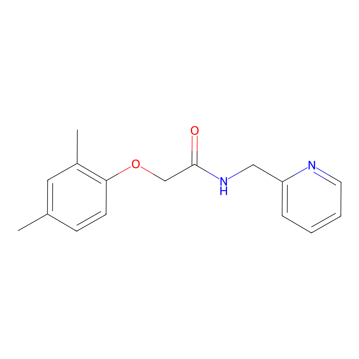 2-(2,4-dimethylphenoxy)-N-(pyridin-2-ylmethyl)acetamide molecular structure, CAS 462074-16-4