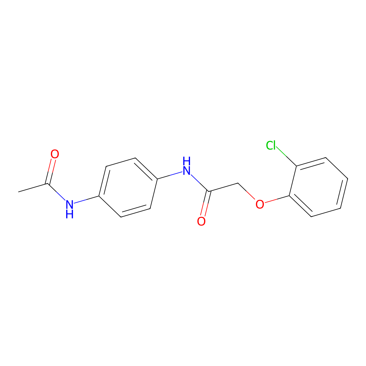 N-(4-acetamidophenyl)-2-(2-chlorophenoxy)acetamide molecular structure, CAS 462075-48-5