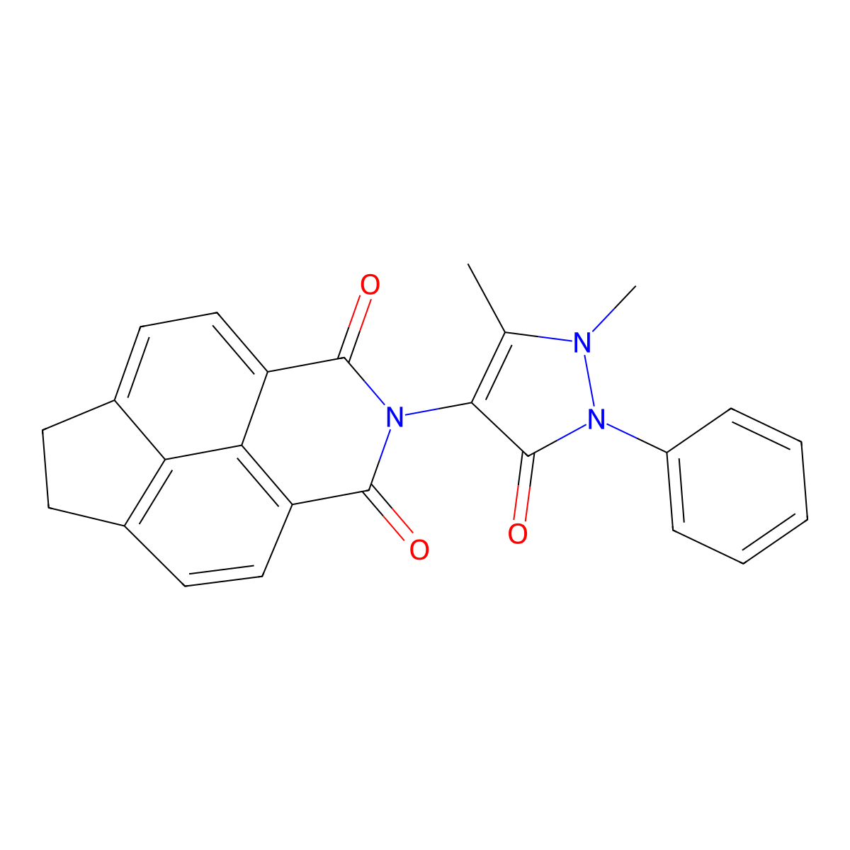 2-(1,5-dimethyl-3-oxo-2-phenyl-2,3-dihydro-1H-pyrazol-4-yl)-6,7-dihydro-1H-indeno[6,7,1-def]isoquinoline-1,3(2H)-dione molecular structure, CAS 462077-94-7