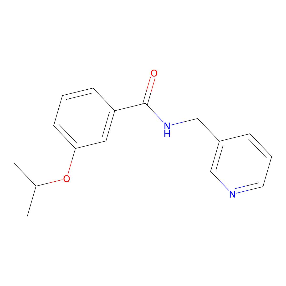 3-isopropoxy-N-(3-pyridinylmethyl)benzamide molecular structure, CAS 462078-19-9