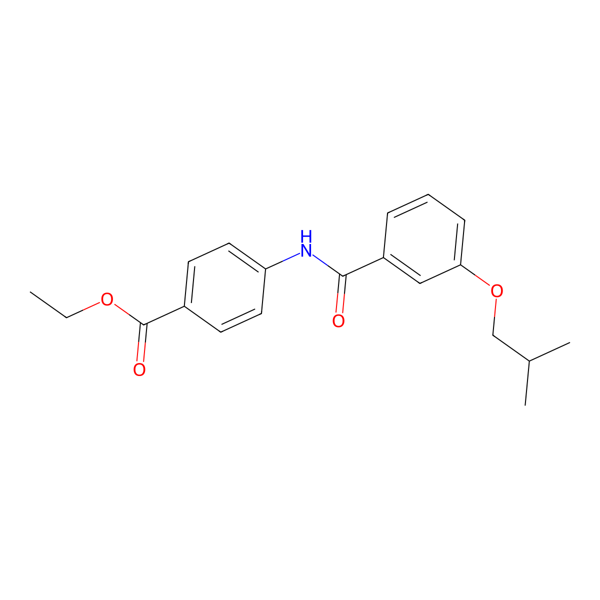 Ethyl 4-({[3-(2-methylpropoxy)phenyl]carbonyl}amino)benzoate molecular structure, CAS 462079-02-3