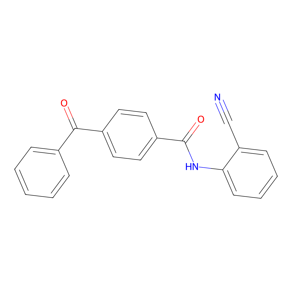 4-benzoyl-N-(2-cyanophenyl)benzamide molecular structure, CAS 462080-30-4