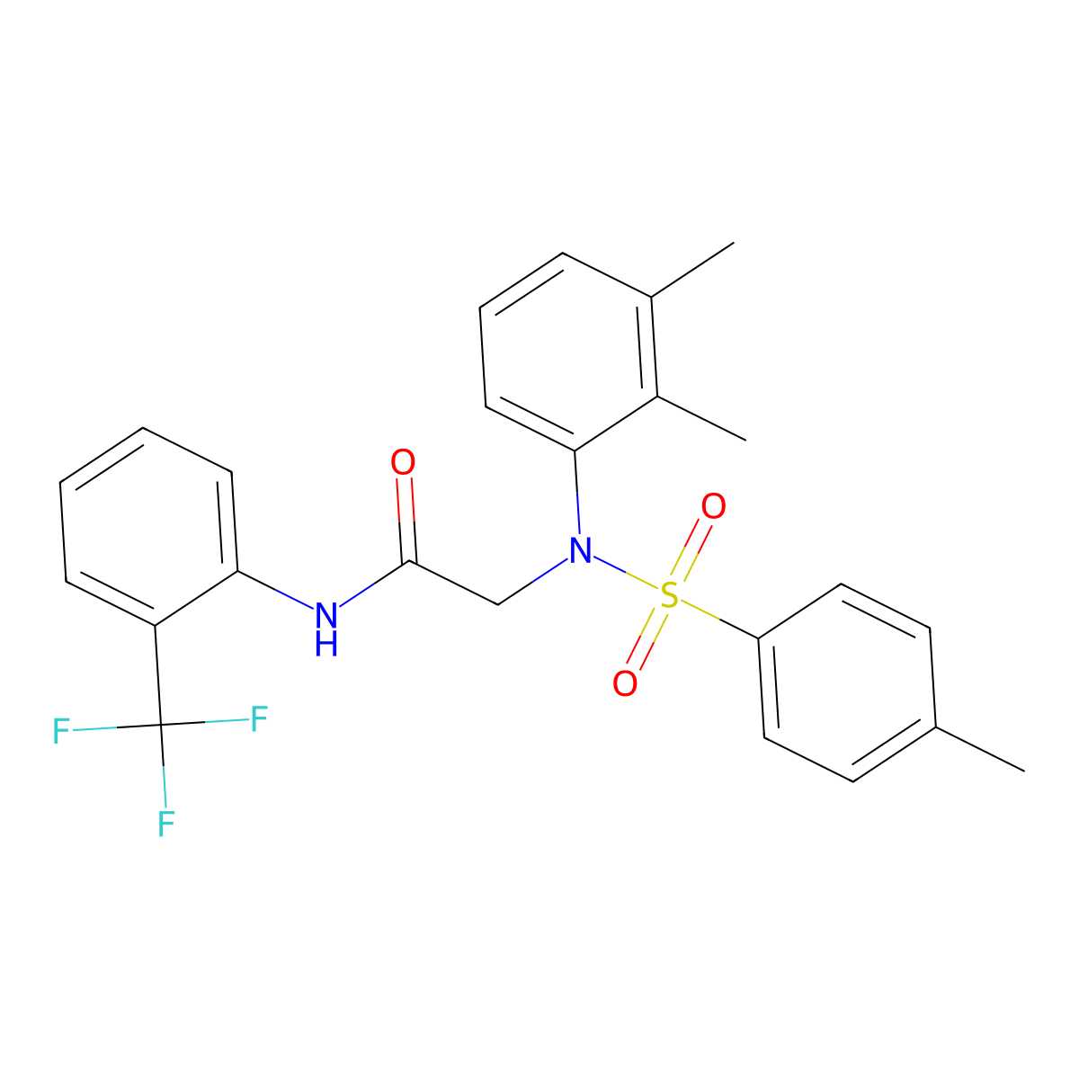 2-(2,3-dimethyl-N-(4-methylphenyl)sulfonylanilino)-N-[2-(trifluoromethyl)phenyl]acetamide molecular structure, CAS 462081-80-7