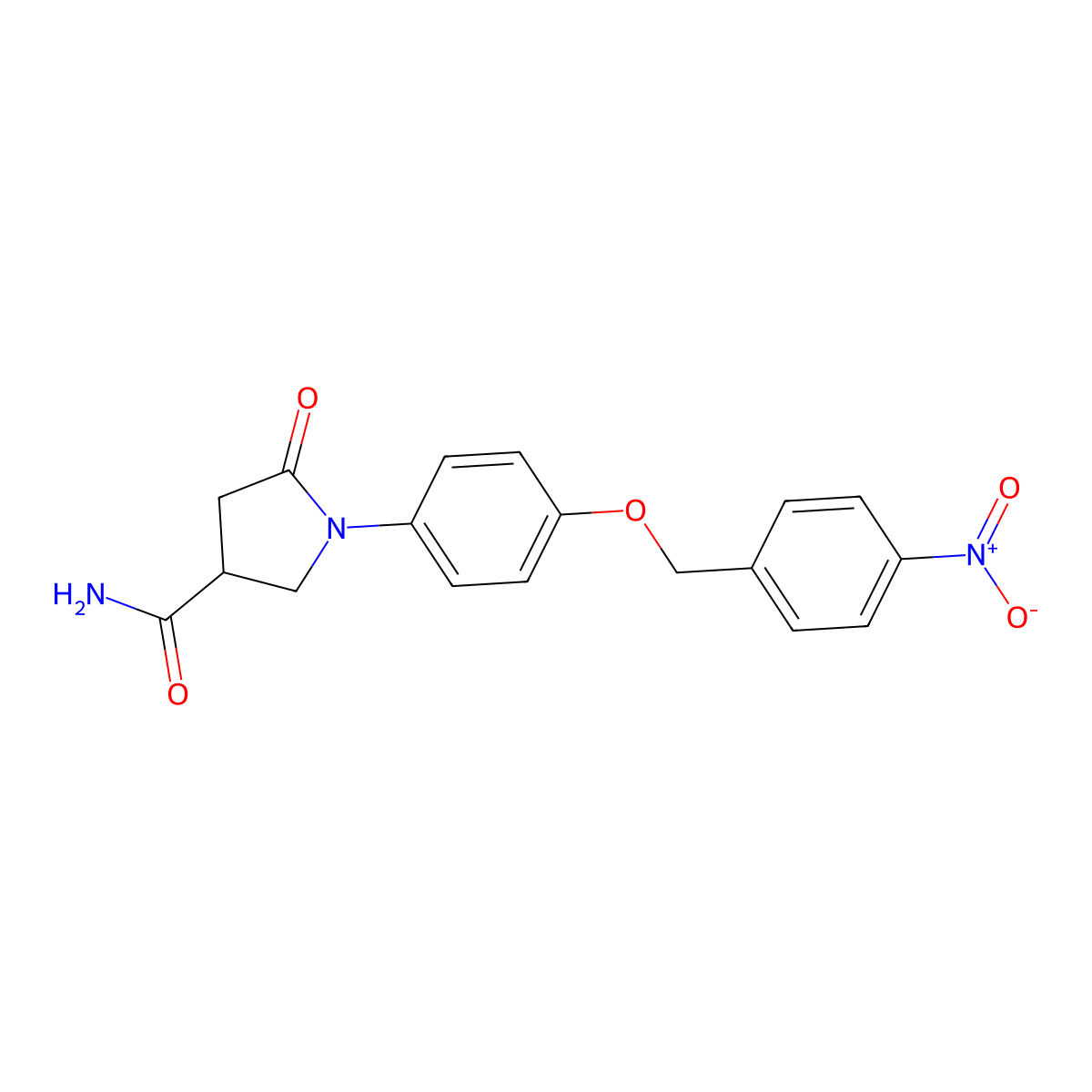 1-{4-[(4-Nitrobenzyl)oxy]phenyl}-5-oxopyrrolidine-3-carboxamide molecular structure, CAS 462082-15-1