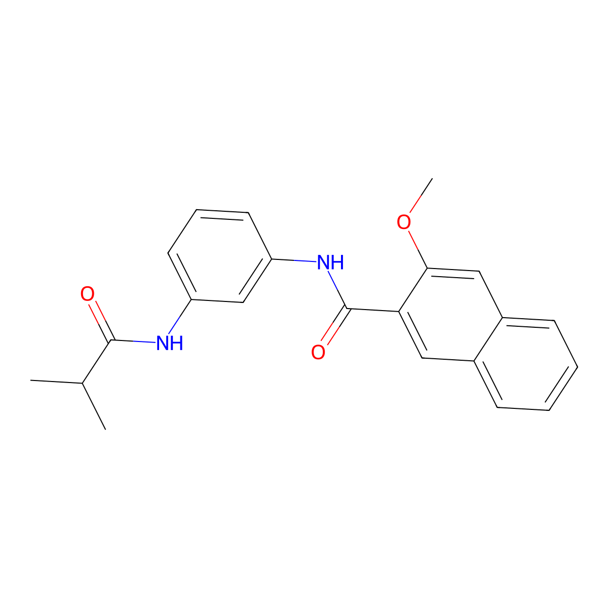 3-methoxy-N-[3-(2-methylpropanoylamino)phenyl]naphthalene-2-carboxamide molecular structure, CAS 462082-28-6