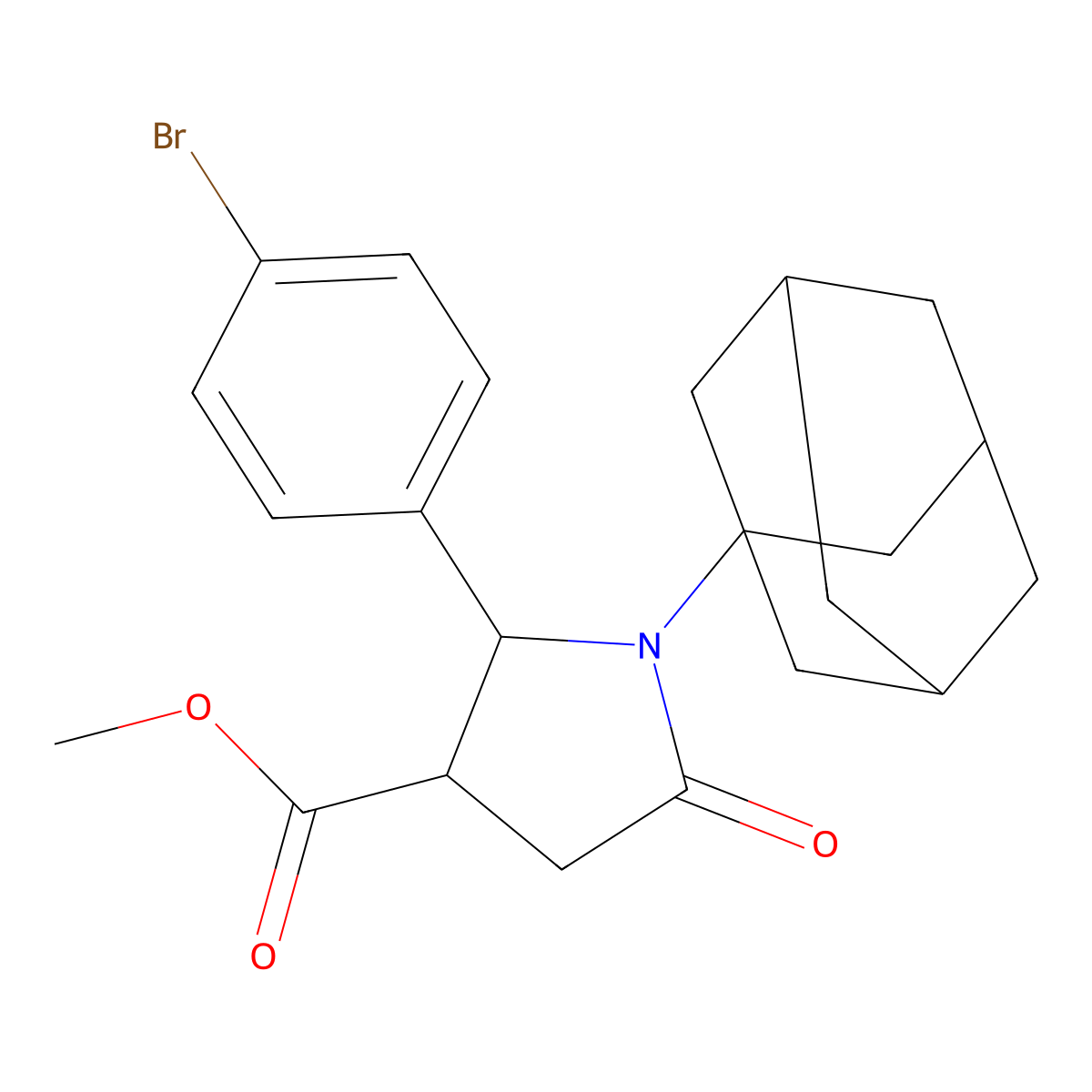 Methyl 1-(1-adamantyl)-2-(4-bromophenyl)-5-oxopyrrolidine-3-carboxylate molecular structure, CAS 462082-51-5