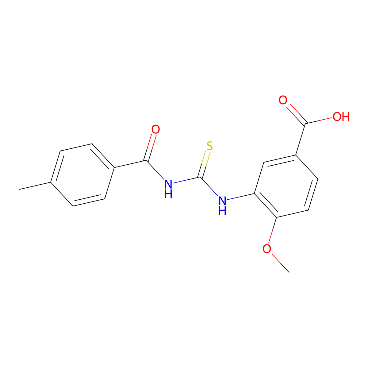 4-Methoxy-3-({[(4-methylphenyl)carbonyl]carbamothioyl}amino)benzoic acid molecular structure, CAS 462083-20-1