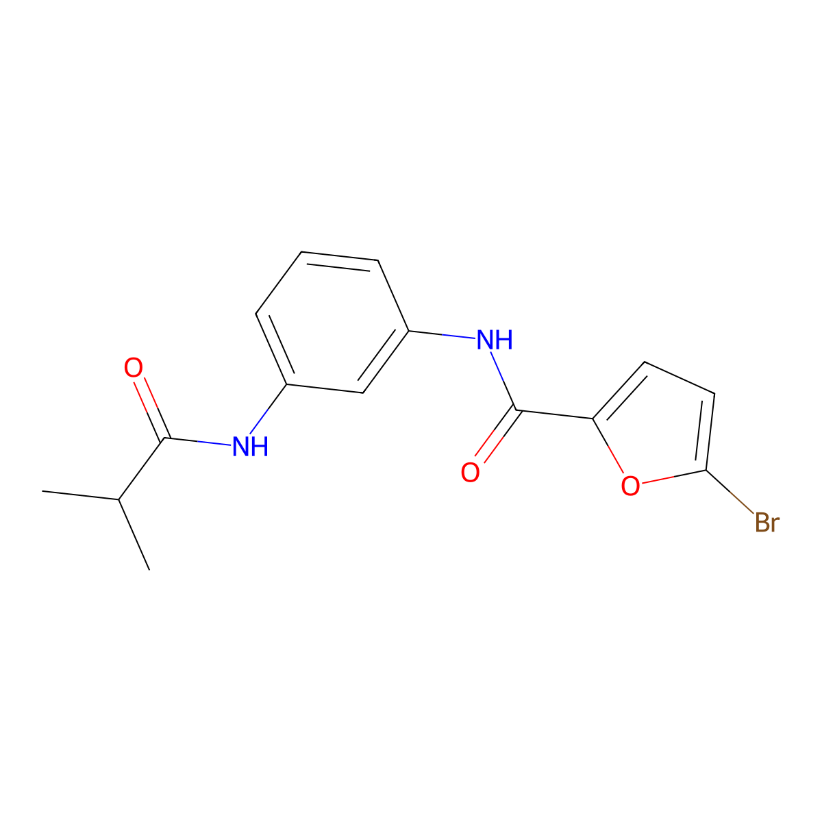 5-bromo-N-[3-(2-methylpropanoylamino)phenyl]furan-2-carboxamide molecular structure, CAS 462083-25-6