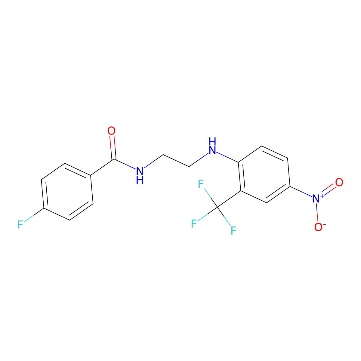 4-fluoro-N-[2-[4-nitro-2-(trifluoromethyl)anilino]ethyl]benzamide molecular structure, CAS 462083-47-2