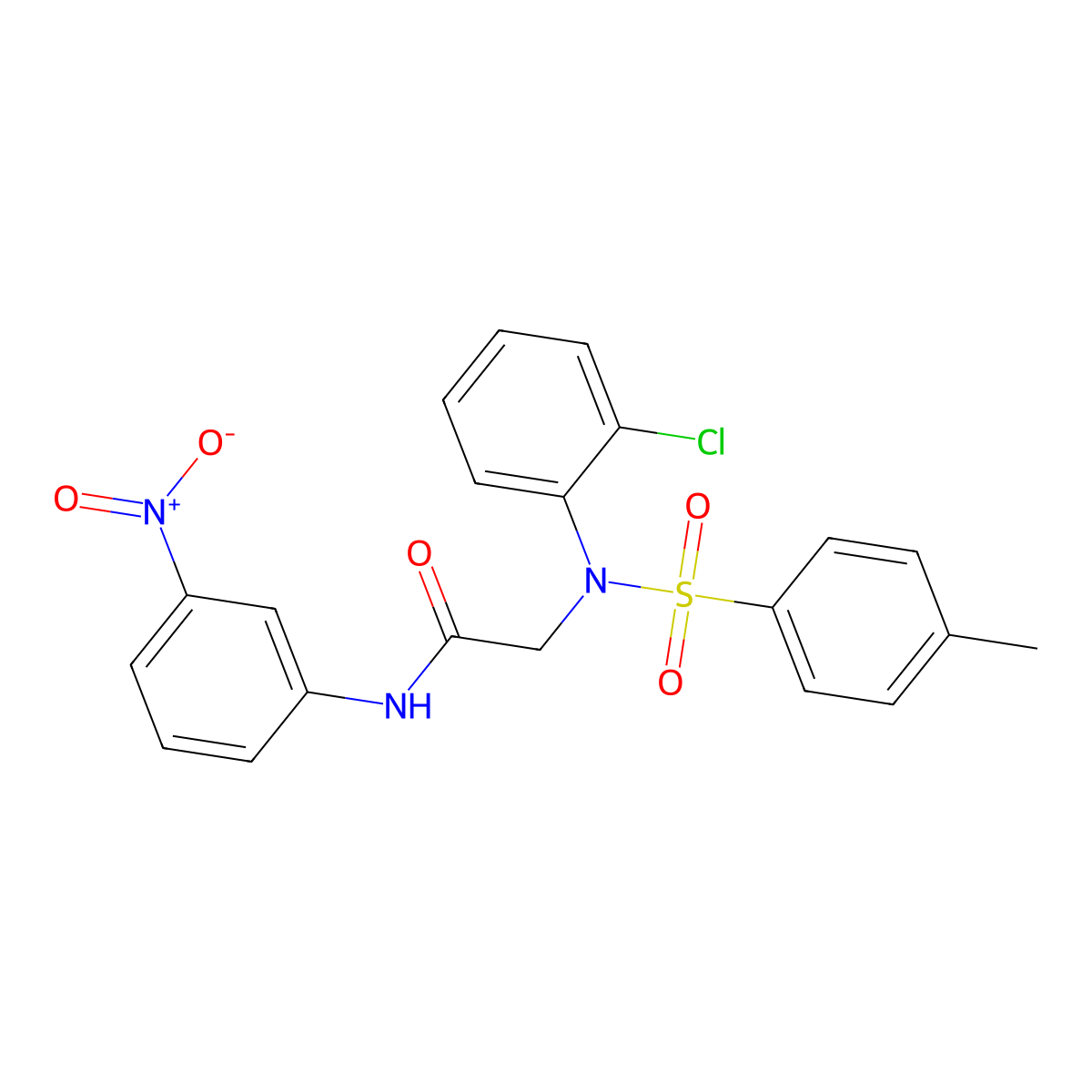2-(2-chloro-N-(4-methylphenyl)sulfonylanilino)-N-(3-nitrophenyl)acetamide molecular structure, CAS 462083-77-8