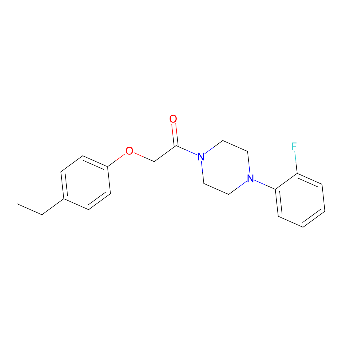 2-(4-Ethylphenoxy)-1-[4-(2-fluorophenyl)piperazin-1-yl]ethanone molecular structure, CAS 462084-13-5