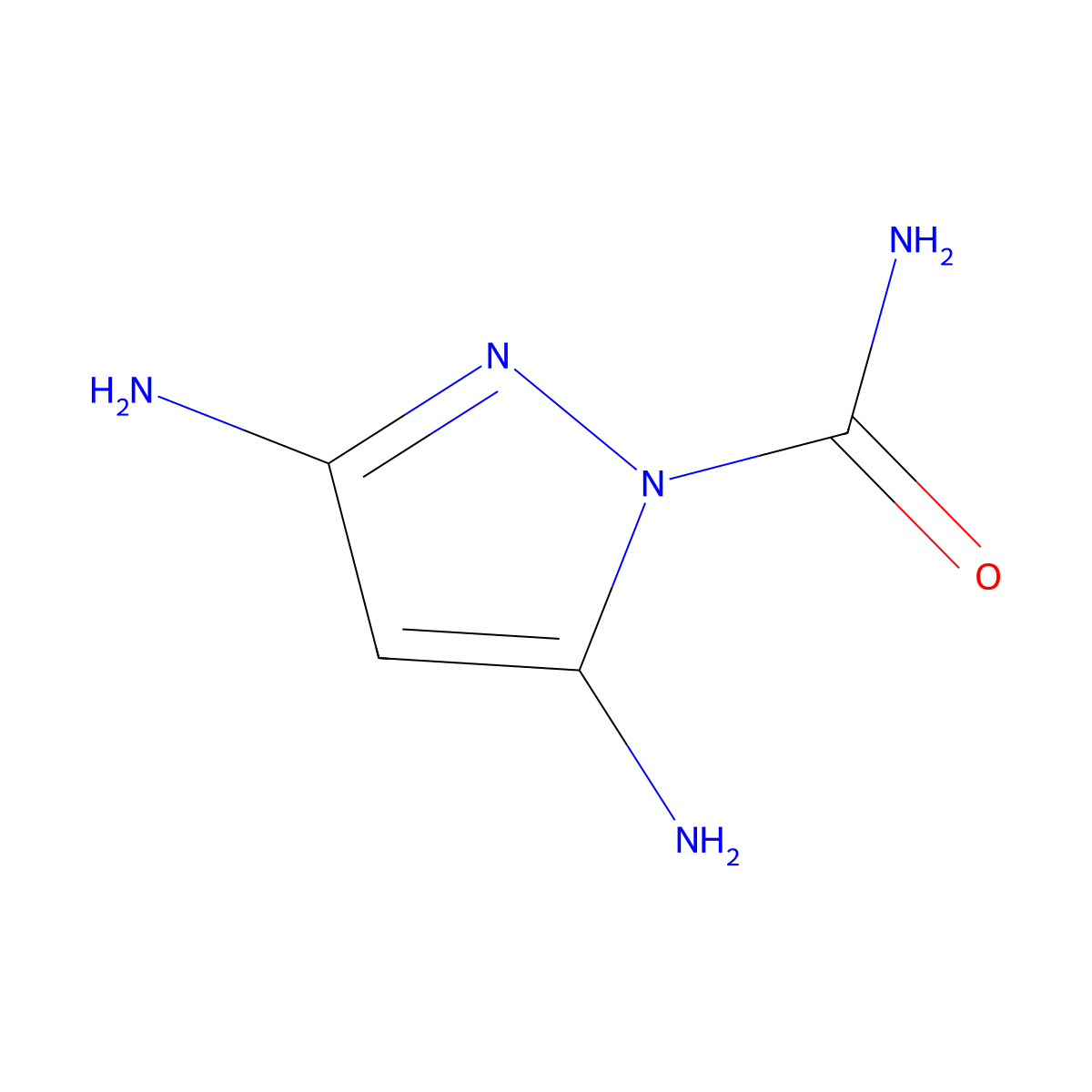 3,5-diamino-1H-pyrazole-1-carboxamide molecular structure, CAS 462086-94-8