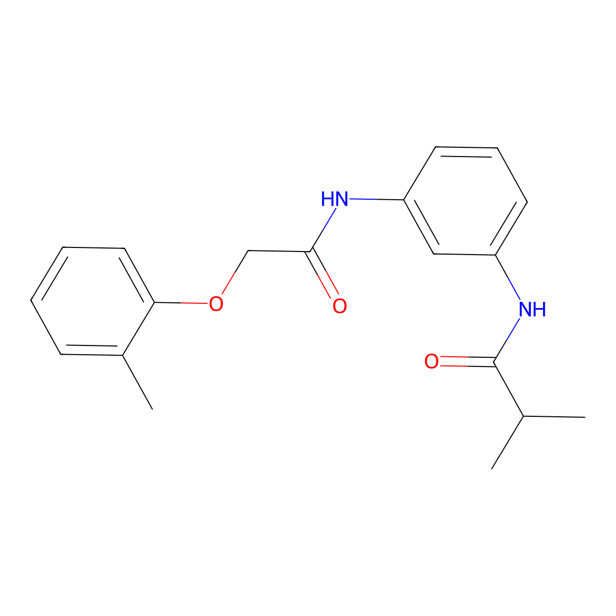 2-methyl-N-(3-{[(2-methylphenoxy)acetyl]amino}phenyl)propanamide molecular structure, CAS 462087-18-9